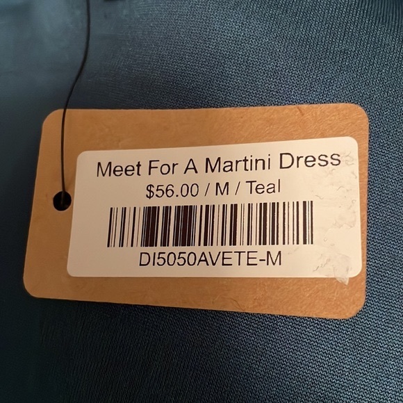 vestique Teal Slimming Wrap Waist "Meet For A Martini Dress" NWT - Size M - Picture 7 of 7